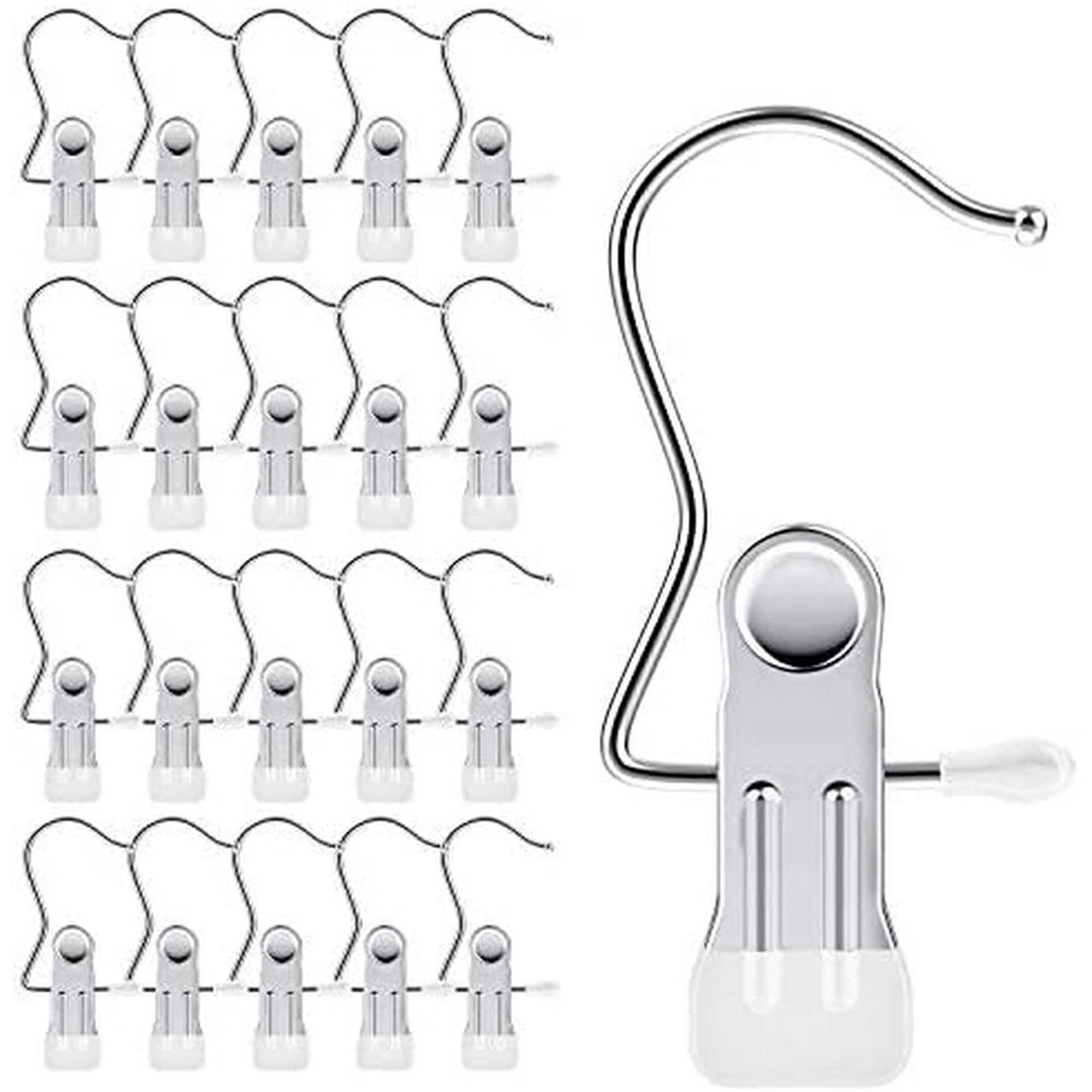 10x Portable Metal Hook Laundry Clothes Pin Boot Shoes Pants Hanger Hold Clips